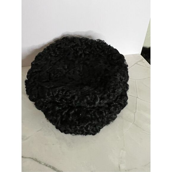 Vintage 1960s Mr John Fredericks Boutique Black lamb hat osfm main image 6